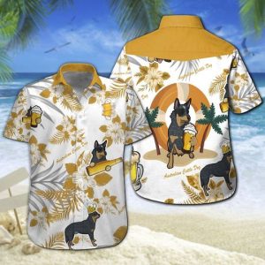 Australian Cattle Dog Beer Hawaiian Shirt Summer Button Up