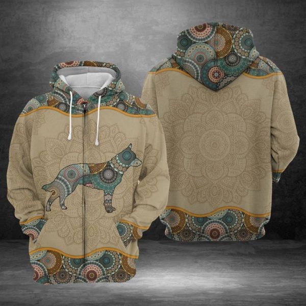 Australian Cattle Dog Mandala 3D Printed Hoodie/Zipper Hoodie