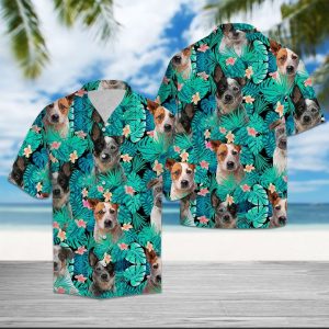 Australian Cattle Dog Tropical Hawaiian Shirt Summer Button Up