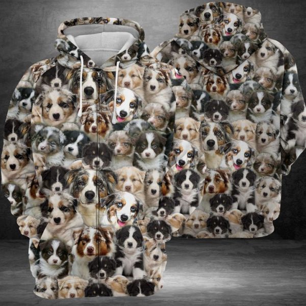 Australian Shepherd 3D Printed Hoodie/Zipper Hoodie