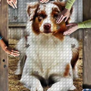 Australian Shepherd Aussie Dog Cute Jigsaw Puzzle Set