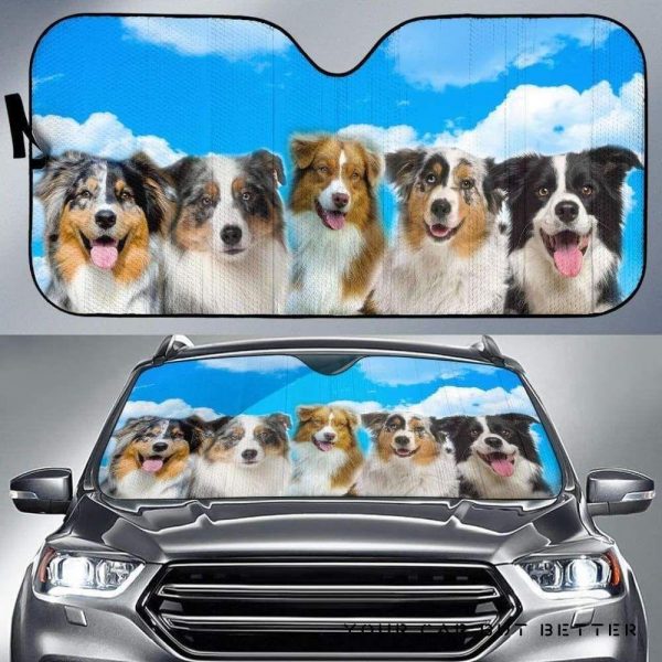 Australian Shepherd Face Car Auto Sun Shade