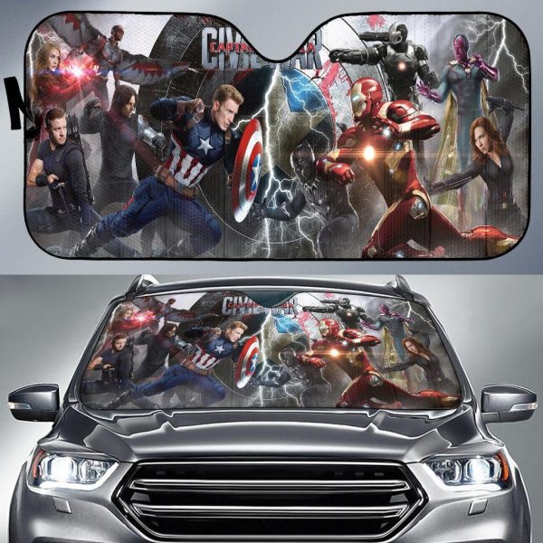 Avengers Civil War Marvel Movie Car Auto Sun Shade