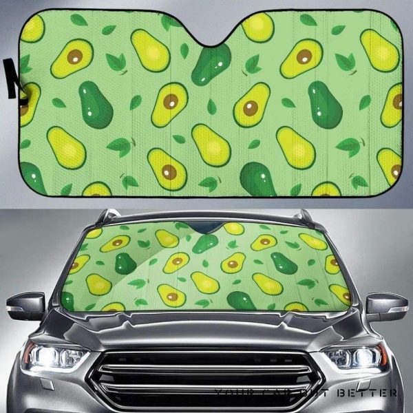 Avocado Pattern Green Car Auto Sun Shade