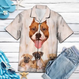 Awesome American Pit Bull Terrier Hawaiian Shirt Summer Button Up