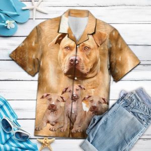 Awesome American Pit Bull Terrier Hawaiian Shirt Summer Button Up