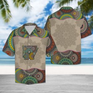 Awesome Arkansas Mandala Hawaiian Shirt Summer Button Up