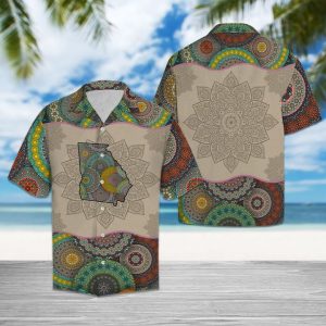 Awesome Georgia Mandala Hawaiian Shirt Summer Button Up