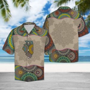 Awesome Illinois Mandala Hawaiian Shirt Summer Button Up