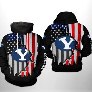 BYU Cougars NCAA US Flag 3D Printed Hoodie/Zipper Hoodie