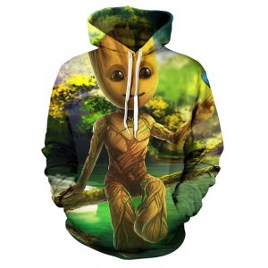 Baby Groot Art 3D Printed Hoodie/Zipper Hoodie