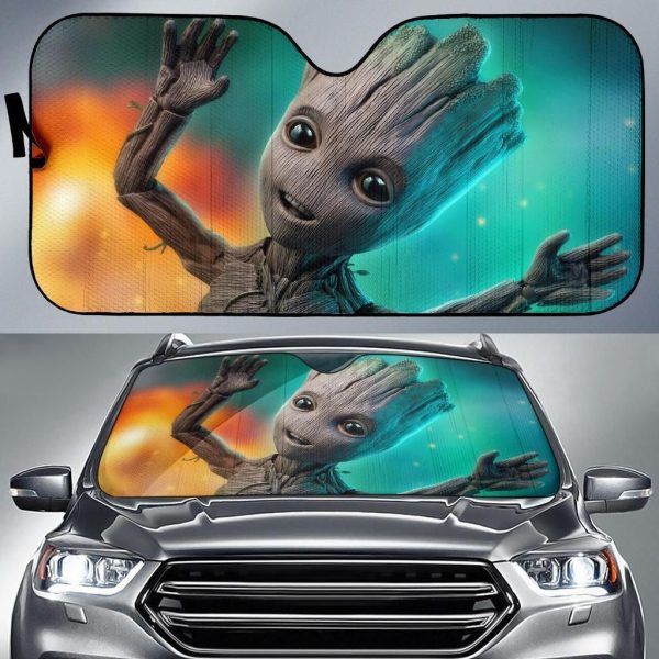 Baby Groot Car Auto Sun Shade