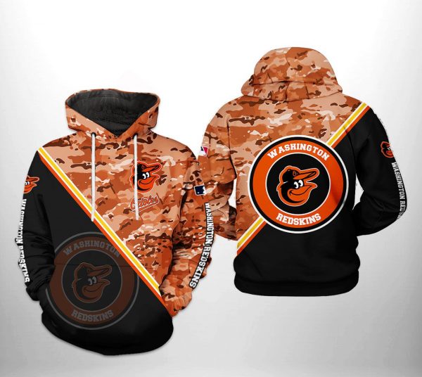 Baltimore Orioles MLB Camo Team 3D Printed Hoodie/Zipper Hoodie