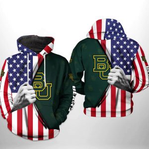 Baylor Bears NCAA US FLag 3D Printed Hoodie/Zipper Hoodie