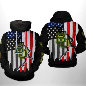 Baylor Bears NCAA US Flag 3D Printed Hoodie/Zipper Hoodie