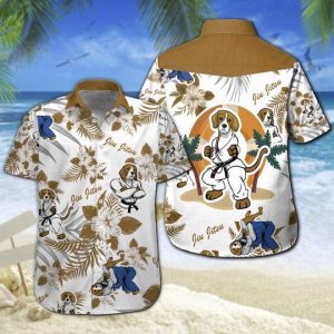 Beagle Jiu Jitsu Hawaiian Shirt Summer Button Up