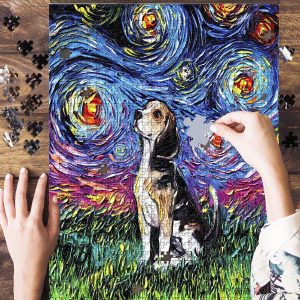 Beagle Starry Night, Beagle, For Dog Lovers, Beagle Lover Jigsaw Puzzle Set