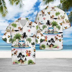 Beagle Vacation Hawaiian Shirt Summer Button Up