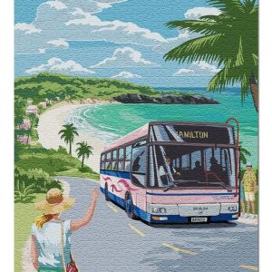 Bermuda Pink Bus Jigsaw Puzzle Set