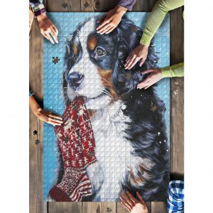 Bernese Dog Winter Snowflakes Jigsaw Puzzle Set