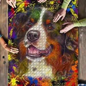 Bernese Mountain Dog Colorful Jigsaw Puzzle Set