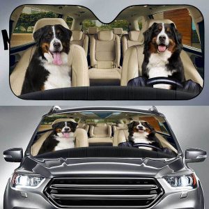 Bernese Mountain Dog Driver Car Auto Sun Shade