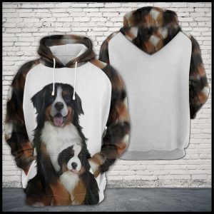 Bernese Mountain Dog Family 3D Printed Hoodie/Zipper Hoodie