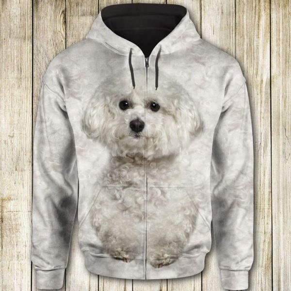 Bichon Frise Cute Face 3D Printed Hoodie/Zipper Hoodie