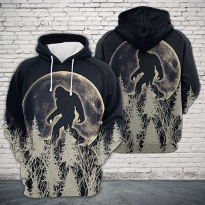 Bigfoot Big Moon 3D Printed Hoodie/Zipper Hoodie