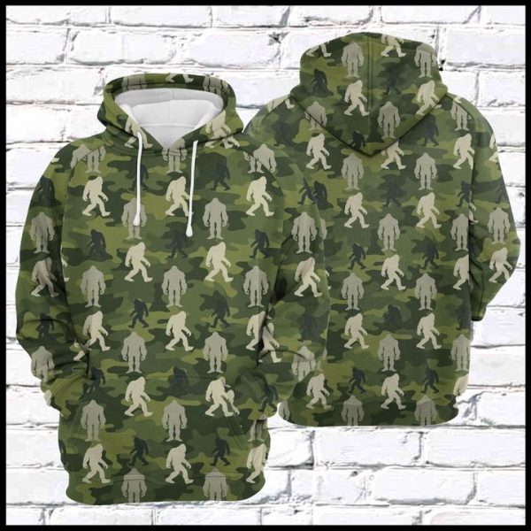 Bigfoot Camo 3D Printed Hoodie/Zipper Hoodie