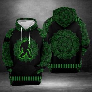 Bigfoot Green Mandala 3D Printed Hoodie/Zipper Hoodie