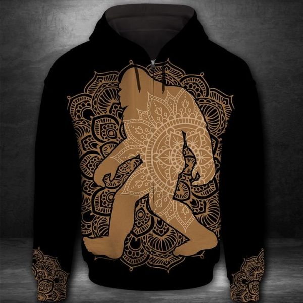 Bigfoot Zentangle Pattern 3D Printed Hoodie/Zipper Hoodie