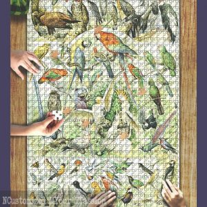 Birds Vintage Bookplate Jigsaw Puzzle Set