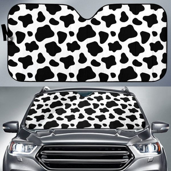 Black And White Cow Car Auto Sun Shade