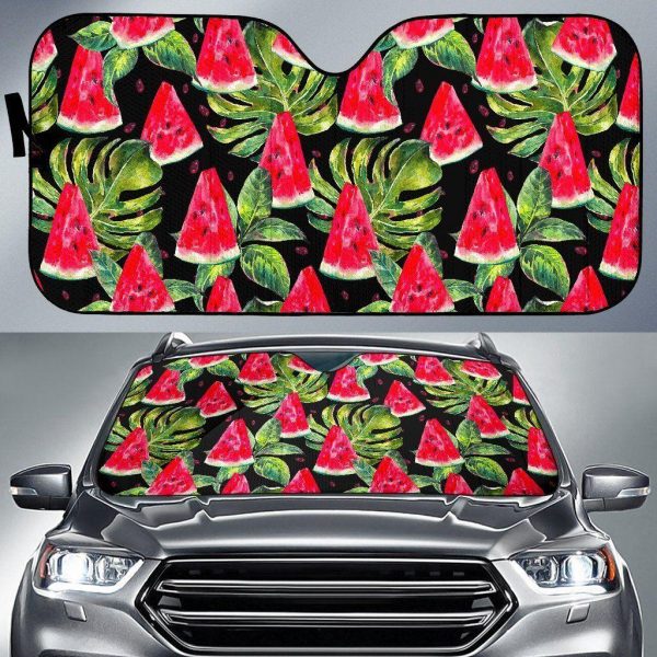 Black Palm Leaf Watermelon Car Auto Sun Shade