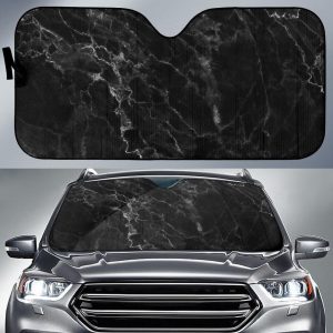 Black White Smoke Marble Car Auto Sun Shade