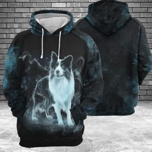 Border Collie Galaxy 3D Printed Hoodie/Zipper Hoodie