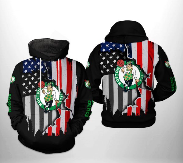 Boston Celtics NBA US Flag Team 3D Printed Hoodie/Zipper Hoodie