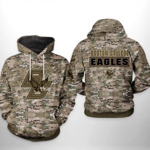 Boston College Eagles NCAA Camo Veteran 3D Printed Hoodie/Zipper Hoodie