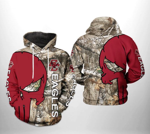 Boston College Eagles NCAA Camo Veteran Hunting 3D Printed Hoodie/Zipper Hoodie