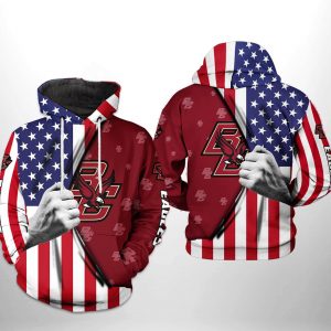 Boston College Eagles NCAA US FLag 3D Printed Hoodie/Zipper Hoodie