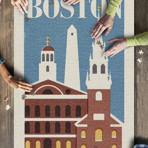 Boston, Massachusetts Landmarks Jigsaw Puzzle Set