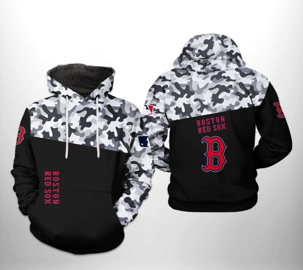 Boston Red Sox MLB Camo Veteran 3D Printed Hoodie/Zipper Hoodie