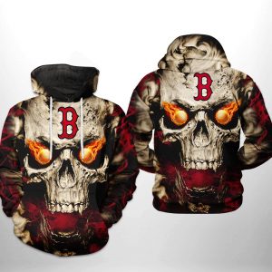 Boston Red Sox MLB Skull 3D Printed Hoodie/Zipper Hoodie