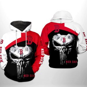 Boston Red Sox MLB Skull Punisher 3D Printed Hoodie/Zipper Hoodie