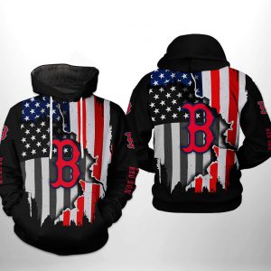 Boston Red Sox MLB US Flag 3D Printed Hoodie/Zipper Hoodie