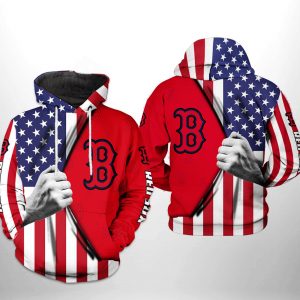 Boston Red Sox MLB US Flag 3D Printed Hoodie/Zipper Hoodie