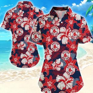 Boston Red Sox Women Hawaiian Shirt Summer Button Up