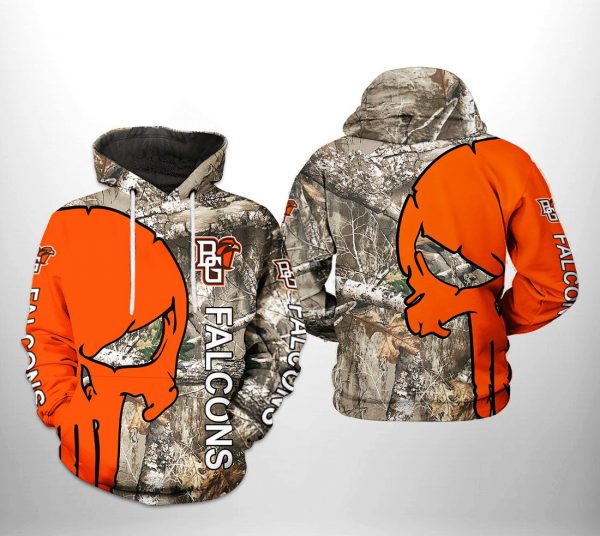 Bowling Green Falcons NCAA Camo Veteran Hunting 3D Printed Hoodie/Zipper Hoodie