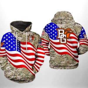 Bowling Green Falcons NCAA US Flag Camo Veteran 3D Printed Hoodie/Zipper Hoodie
